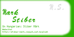 mark stiber business card